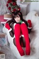 Coser@抱走莫子aa Vol.011: 连体黑丝圣诞比基尼 (30 photos)